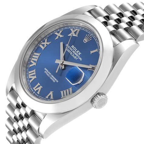 rolex datejust blue roman dial|rolex datejust 41 roman numerals.